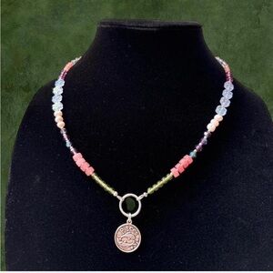 Colorful Beaded Necklace with Zodiac Pendant